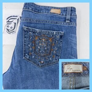 Paige Laurel‎ Canyon Embellished Flared Bootcut Premium Denim Jeans Size 31